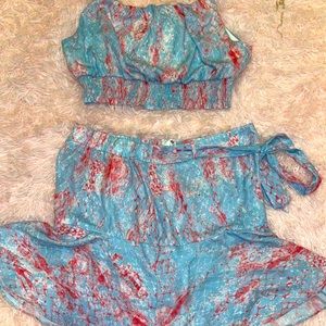 Crop top and skirt outfit